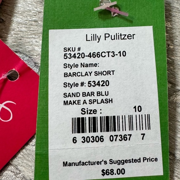 Barclay cotton cuffed short in Sand Bar Blue Make a Splash- size 10 - Picture 4 of 4